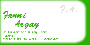 fanni argay business card